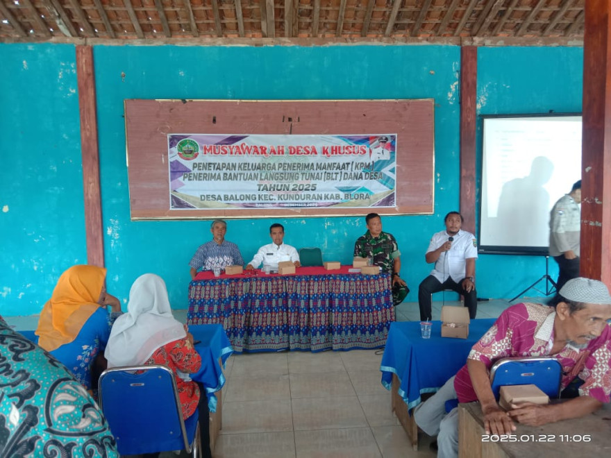 MUSDESSUS PENERIMA MANFAAT BLT DANA DESA DESA BALONG  BERJALAN LANCAR